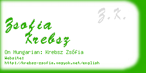 zsofia krebsz business card
